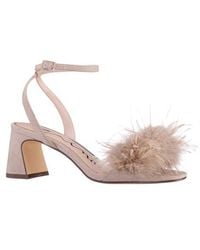Nina - Bev Ankle Strap Faux Feather Sandal - Lyst