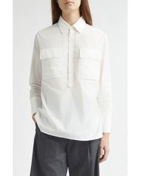 Undercover - Raw Edge Cotton Poplin Button-Up Shirt - Lyst