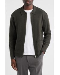 NN07 - Jonas 6398 Boiled Merino Wool Zip Cardigan - Lyst
