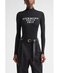 Givenchy - Logo Rib High Neck Bodysuit - Lyst