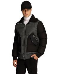 Alpenhaus - Sebonack Quilted Denim-Look Bomber Jacket With Fold-Over Ribbed Collar - Lyst