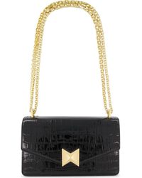 Mac Duggal - Plated Hardware Crocodile Leather Shoulder Bag - Lyst