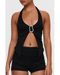 Princess Polly - Moderna Split Front Lace Halter Top - Lyst