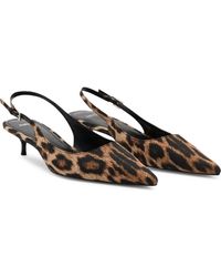 Mango - Leopard Print Pointed Toe Slingback Pump - Lyst