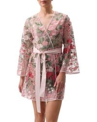 Rya Collection - Embroidered Tie Waist Cover-Up Robe - Lyst