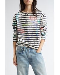 R13 - End Of The Year Stripe Graphic T-Shirt - Lyst