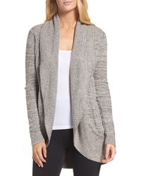 Barefoot Dreams Barefoot Dreams Cable Knit Drape Front Cardigan In