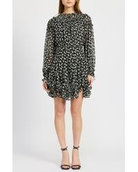 En Saison - Genevieve Long Sleeve Chiffon Minidress - Lyst