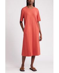 Nordstrom - Stretch Cotton Midi T-shirt Dress - Lyst