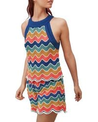 Next - Stripe Open Stitch Sleeveless Cotton Sweater - Lyst