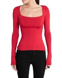 MARCELLA - Yvonne Square Neck Jersey Top - Lyst