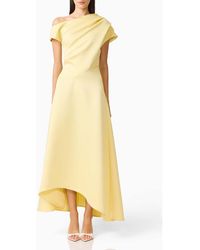 Elliatt - Marissa One-Shoulder Asymmetric Hem Duchess Satin Gown - Lyst