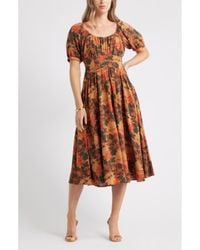 Chelsea28 - Floral Fit & Flare Midi Dress - Lyst