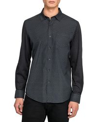 W.r.k. - Reworked Slim Fit Diamond Print Cotton Button-Up Shirt - Lyst