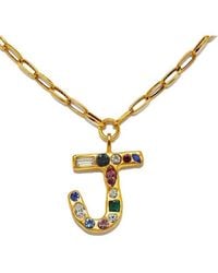 Sequin - Emilie Crystal Initial Pendant Necklace - Lyst