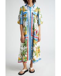 FARM Rio - Tropical Destination Maxi Linen Blend Shirtdress - Lyst