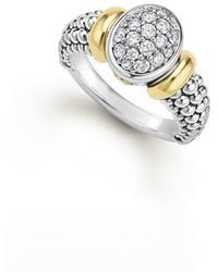 Lagos - Signature Caviar Two-Tone Oval Caviar Diamond Ring - Lyst