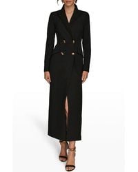 Donna Karan - Double Breasted Long Sleeve Crepe Blazer Gown - Lyst