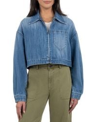 Kut From The Kloth - Luna Oversize Crop Denim Jacket - Lyst