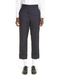 Thom Browne - Back Strap Wool Cuff Crop Pants - Lyst