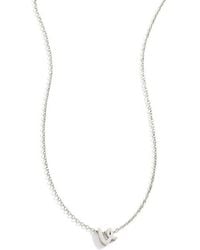 Mint & Lily - Tiny Script Initial Necklace - Lyst