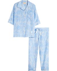 Papinelle - Cheri Blossom Cotton & Silk Crop Pajamas - Lyst