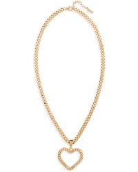 Moschino - Love Curb Chain Heart Pendant Necklace - Lyst