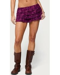 Edikted - Keyla Tiered Ruffle Micro Skort - Lyst