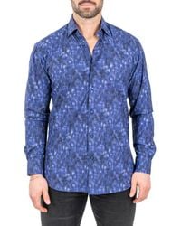 Maceoo - Einstein Stretch Pixelated Button-Up Shirt - Lyst