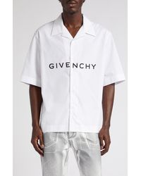 Givenchy - Boxy Fit Logo Button-up Camp Shirt - Lyst