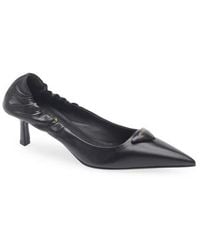 Prada - Triangle Logo Pointed Toe Pump - Lyst
