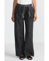 Lands' End - High Ridge Twill Pull On Pleated Wide Leg Pants - Lyst