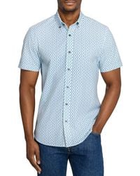 Con.struct - Slim Fit Zig Zag Woven Short Sleeve Basic Shirt - Lyst