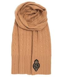 Ralph Lauren - Cable Crest Patch Scarf - Lyst