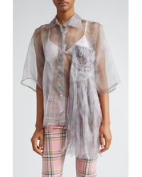 Collina Strada - Veronika Sheer Silk Organza Shirt At Nordstrom - Lyst