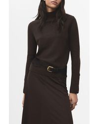 Mango - Button Cuff Turtleneck Sweater - Lyst