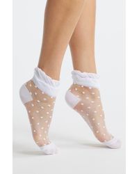 Stems - Pippa Ruffle Dot Quarter Socks - Lyst