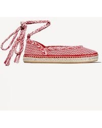 Amambaih - Magda Handwoven Espadrille Ballet Sleep-Ons Flat With Lace Up Ankle Tie - Lyst
