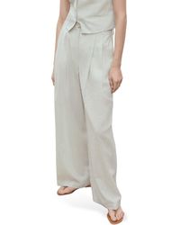 Mango - Straight Fit Cotton & Linen Suit Pants - Lyst