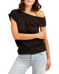 Threads For Thought - Leoni Feather Ribbed One Shoulder T-shirt - Lyst