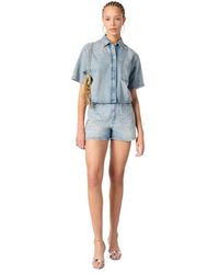 Maje - Studded Denim Shirt - Lyst