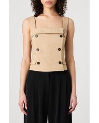French Connection - Double Breasted Cotton Top - Lyst