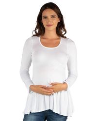 24seven Comfort Apparel - Maternity Long Sleeve Swing Style Flared Tunic Top - Lyst