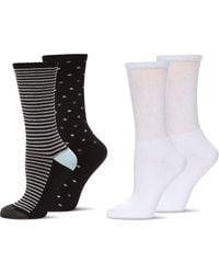 Memoi - Assorted 4-Pack Diabetic Crew Socks - Lyst