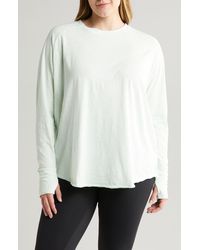 Zella - Relaxed Washed Cotton Long Sleeve T-shirt - Lyst