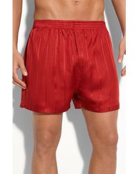 Majestic International - Herringbone Stripe Silk Boxer Shorts - Lyst