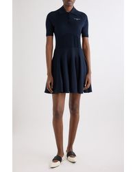 Givenchy - Embroidered Logo Cotton & Silk Blend A-Line Polo Dress - Lyst