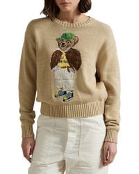 Polo Ralph Lauren - Polo Bear Embroidered Cotton Crewneck Sweater - Lyst