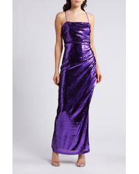 Lulus - Keep It Sparkly Sequin Sleeveless Gown - Lyst