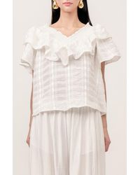 Maude Club - Aurora Ruffle Off The Shoulder Top - Lyst